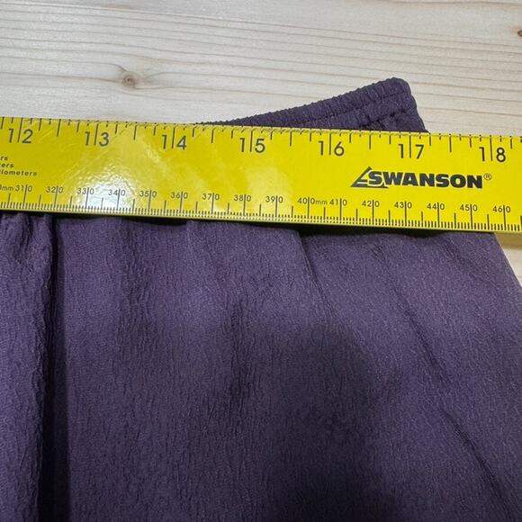 Citron Pants Women 1X Purple Textured Silk Wide Leg High Rise Pull On Lagenlook - Picture 9 of 15